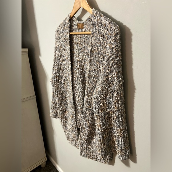 POL Multi-colored Polka Dot Chunky Knit Cardigan Long Small Cozy Pockets - Picture 3 of 6